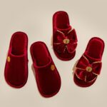 wedding slippers for the newlywed bride as a