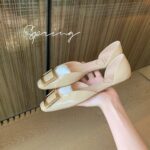 shallow mouth hollow flat shoes women's summer