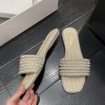 One-strap pearl slippers for women new Korean style - Image 2