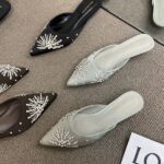 Flat-bottomed half-slippers summer new rhinestone shoes - Image 2