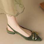 French retro metal buckle flat shoes for women - Image 4