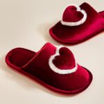 wedding slippers festive red pair of high-end morning - Image 3