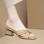 Summer new thick high heels shoes