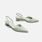 new summer simple pointed square heel sandals