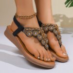 Summer New Bohemian Style Flip-Floor Beaded shoes