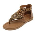Ethnic style beaded flip-flop sandals for women