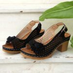 Cross-border large size flower high heel sandals for women - Image 7