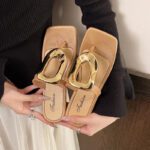 new square head open toe herringbone sandals - Image 4