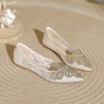 Main wedding dress engagement shoes women's flat bottom
