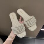 One-strap pearl slippers for women new Korean style - Image 4