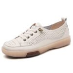 Genuine leather white shoes for women - Image 4
