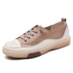 Genuine leather white shoes for women - Image 2