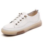 Genuine leather white shoes for women - Image 6
